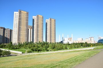 Fototapeta na wymiar Modern buildings in Astana, Kazakhstan