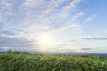 Fototapeta na wymiar sunrise in morning at mountain view