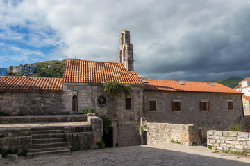 Church of Holy Virgin Mary in center of old town of Budva, Montenegro