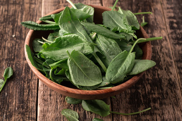 Fresh organic sorrel on table. healthy food