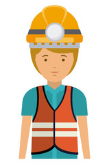 constructer man and cartoon icon. profession worker and occupation theme. Isolated design. Vector illustration