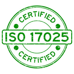 Grunge green ISO 17025 certified rubber stamp