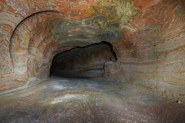 Underground salt mine tunnel