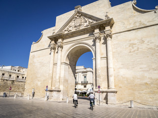 Historic gate leading to Lecce, Italy