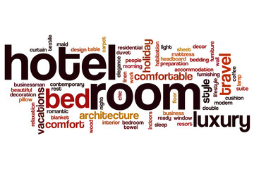 Fototapeta premium Hotel room word cloud