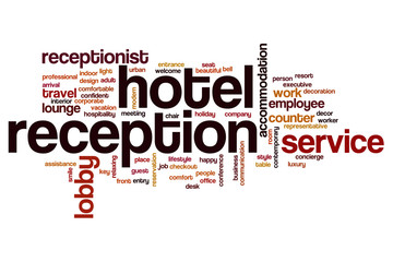 Hotel reception word cloud