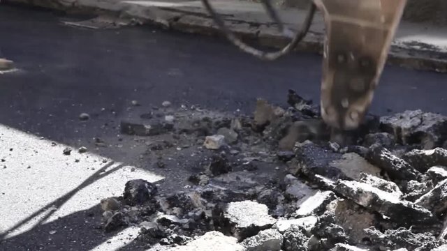 Demolish Machine Working On The Street