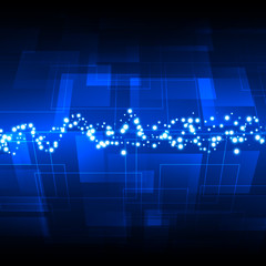 Abstract blue digital technology background. Vector illustration