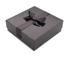 black gift box isolated on white background.