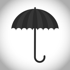 Silhouette of umbrella icon. Accesory season and protection theme. Isolated design. Vector illustration