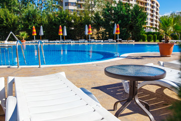 Swimming pool in spa resort.
