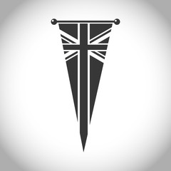 Silhouette of flag icon. London england landmark and british theme. Isolated design. Vector illustration