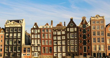 Obraz premium The house leaning of Amsterdam