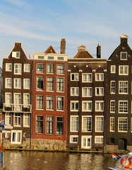 Fototapeta premium The house leaning of Amsterdam