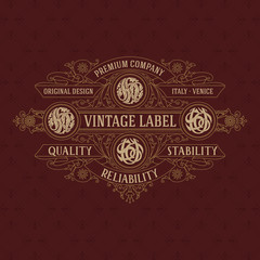 Old vintage card with floral ornament - vector