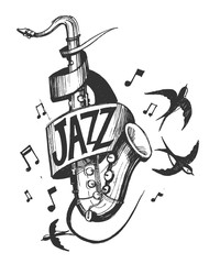 Naklejka premium Jazz emblem