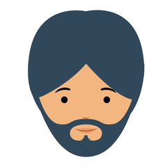 man male head mustache avatar person human icon. Colorful and Flat design. Vector illustration
