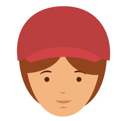 man male head hat mustache avatar person human icon. Colorful and Flat design. Vector illustration