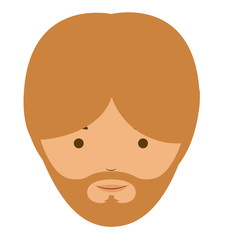 man male head mustache avatar person human icon. Colorful and Flat design. Vector illustration