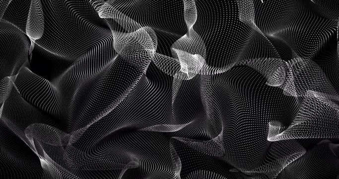 Futuristic Particles Wave Abstract Background - Creative Design Element.