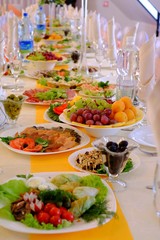 Fototapeta na wymiar Food at banquet