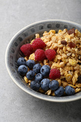 Breakfast bowl with fresh berry