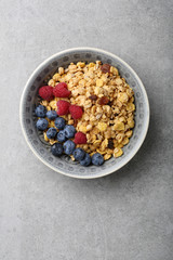 Granola bowl with fresh berry