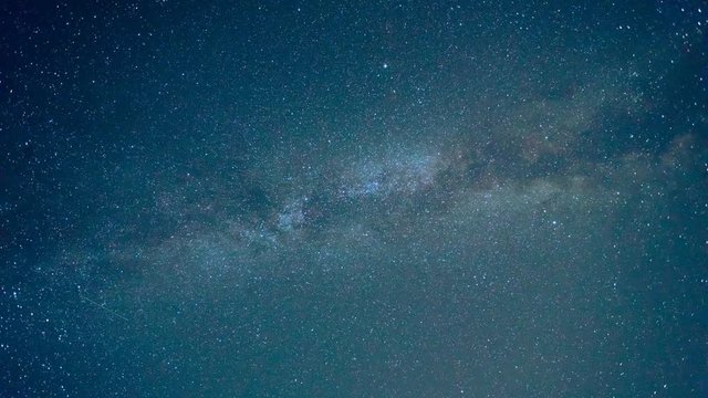 2 in 1! Beautiful starry sky with milky way on the background meteor shower. Time laps 