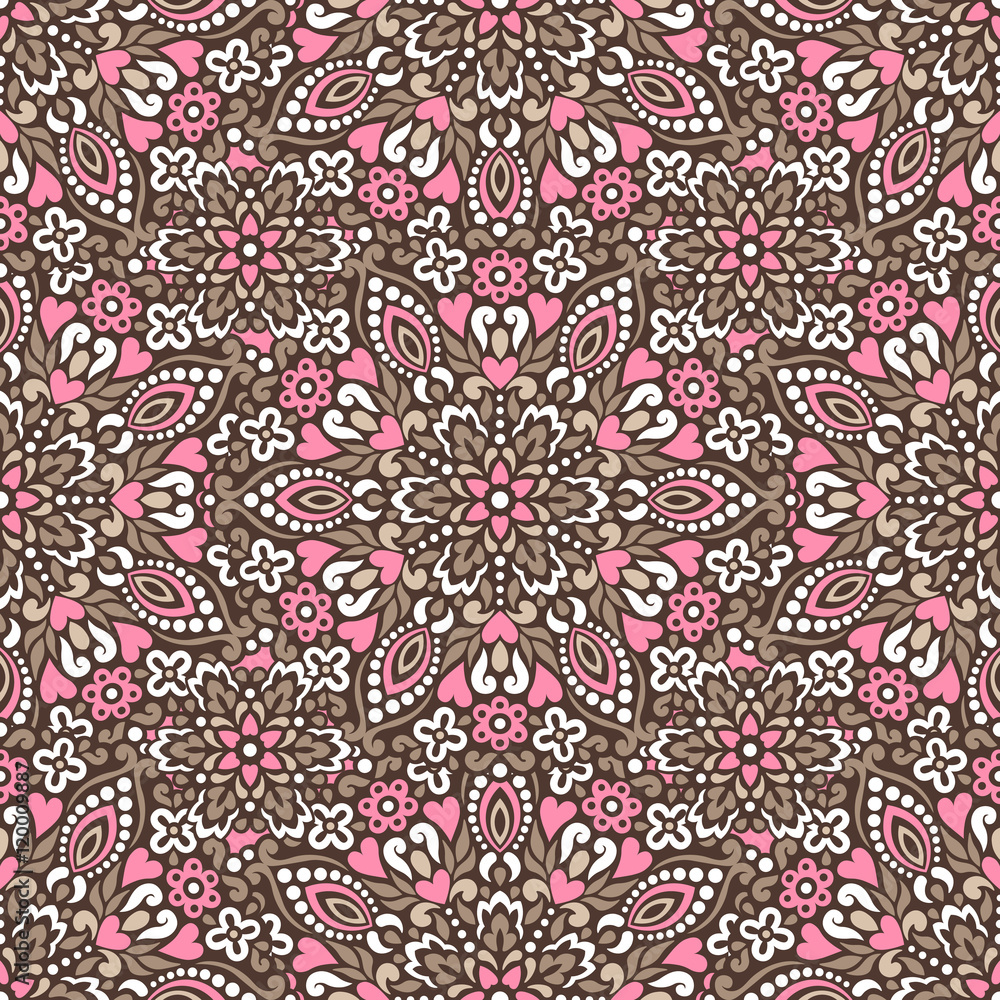 Poster seamless background with abstract ethnic pattern.