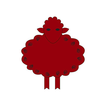 Chinese Zodiac Symbol Red Sheep