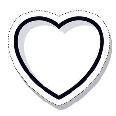 black and white heart icon. love and romantic theme. Isolated design. Vector illustration
