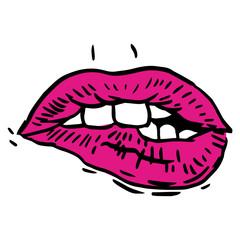 Fashion vector hand drawn female lips