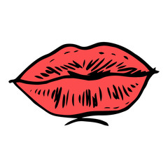Fashion vector hand drawn female lips