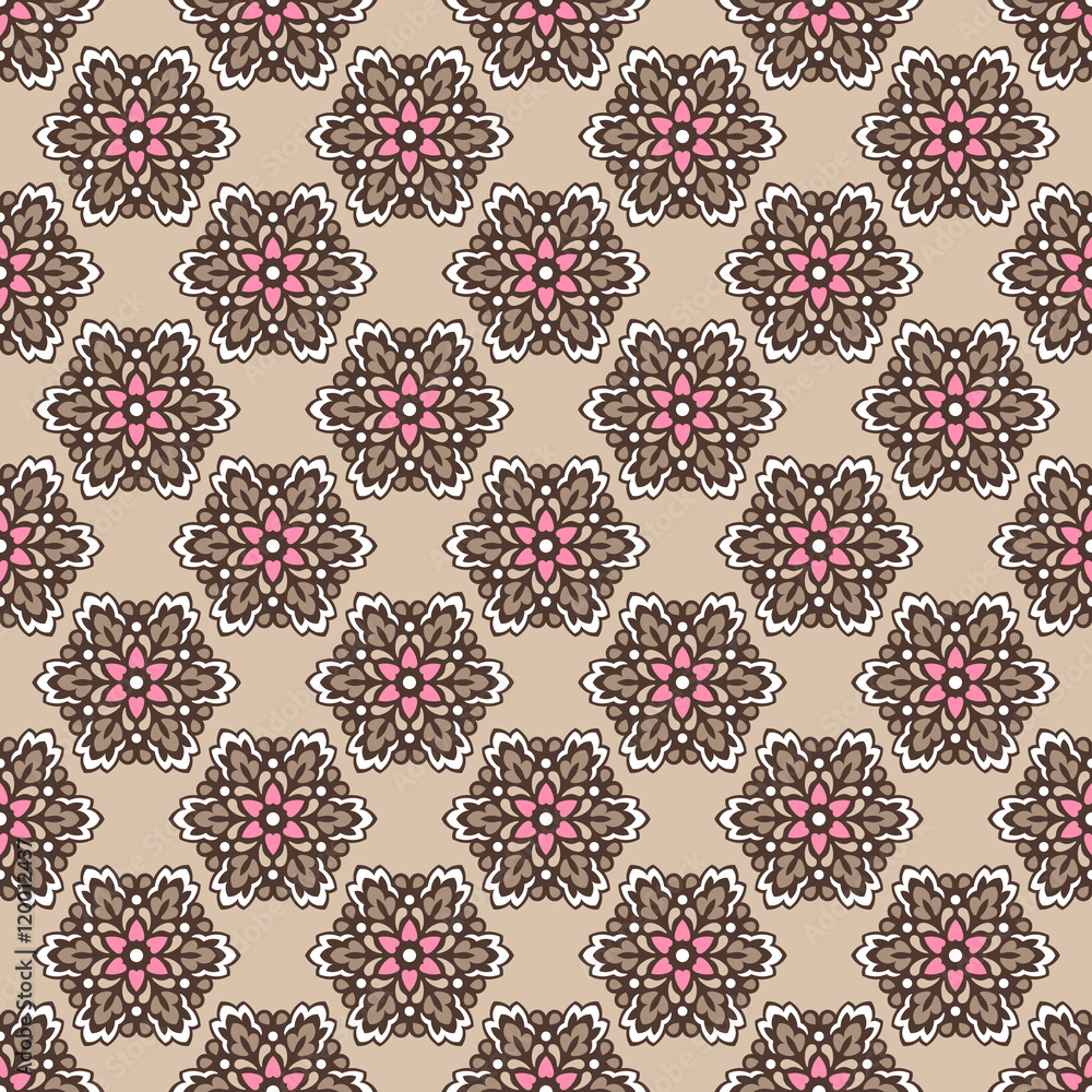 Poster seamless background with abstract ethnic pattern.