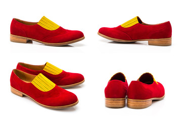 Fashionable youth shoes in four angles