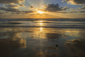 Fototapeta premium sunset over the Mediterranean Sea, Israel