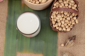 Soy milk is delicious with soybean seed.