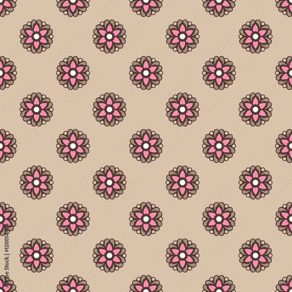 Poster seamless background with abstract ethnic pattern.
