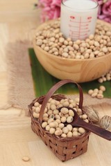 Soy milk is delicious with soybean seed.