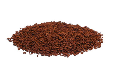 Pile of instant coffee grains isolated on white background