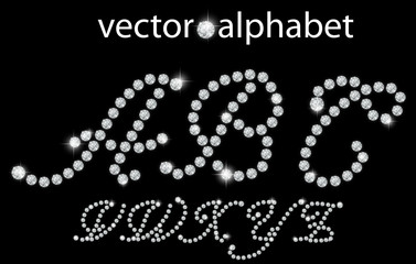 Diamond alphabet, letters from V to Z, vector illustration