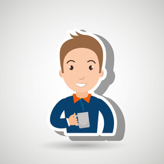 man young cup coffee vector illustration eps10 eps 10