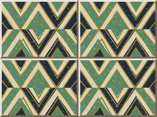 Ceramic tile pattern 445 triangle geometry golden line