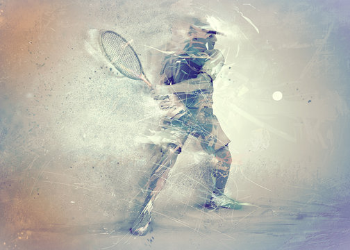 abstract tennis player