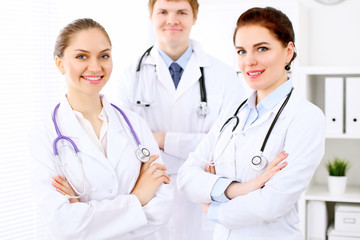 Group of happy doctors