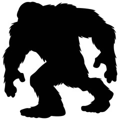 Bigfoot Mascot Silhouette - obrazy, fototapety, plakaty