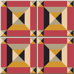 Ceramic tile pattern 466 geometry square check cross kaleidoscope