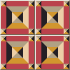 Ceramic tile pattern 466 geometry square check cross kaleidoscope