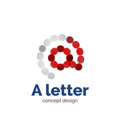 Vector modern minimalistic dotted letter concept logo