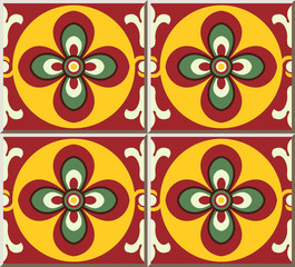 Ceramic tile pattern 479 round cross curve flower
